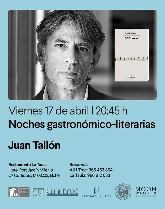 Llibrería Ali i Triuc abre la feria del libro de Elche con el escritor Juan Tallón en su cena gatronómica-literaria Llibrería Ali i Triuc abre la feria del libro de Elche con el escritor Juan Tallón en su cena gatronómica-literaria