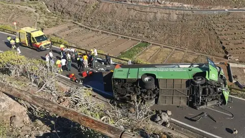 Accidente guagua en La Gomera Accidente guagua en La Gomera
