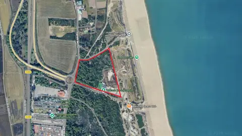 Marcado en rojo, el ámbito de la actuación saler