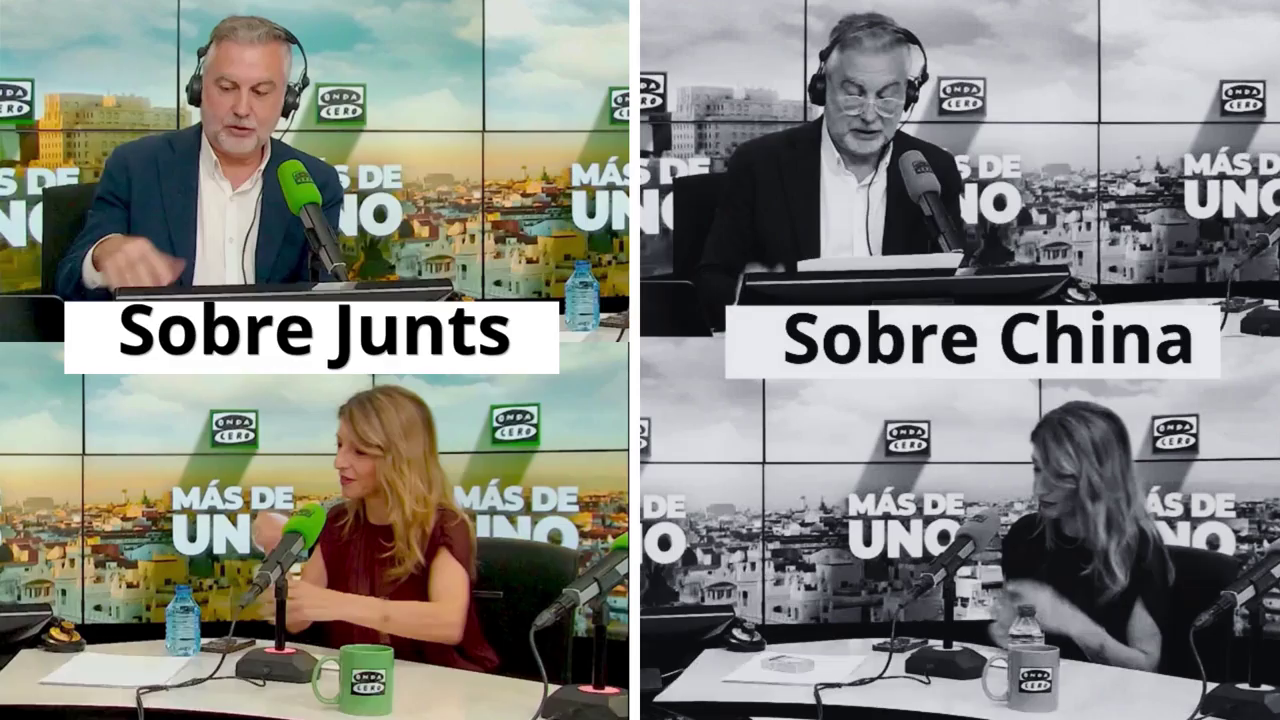 El contraste de Yolanda Díaz: define a Junts como "racista y clasista" mientras que para China se remite al informe de la ONU El contraste de Yolanda Díaz: define a Junts como "racista y clasista" mientras que para China se remite al informe de la ONU
