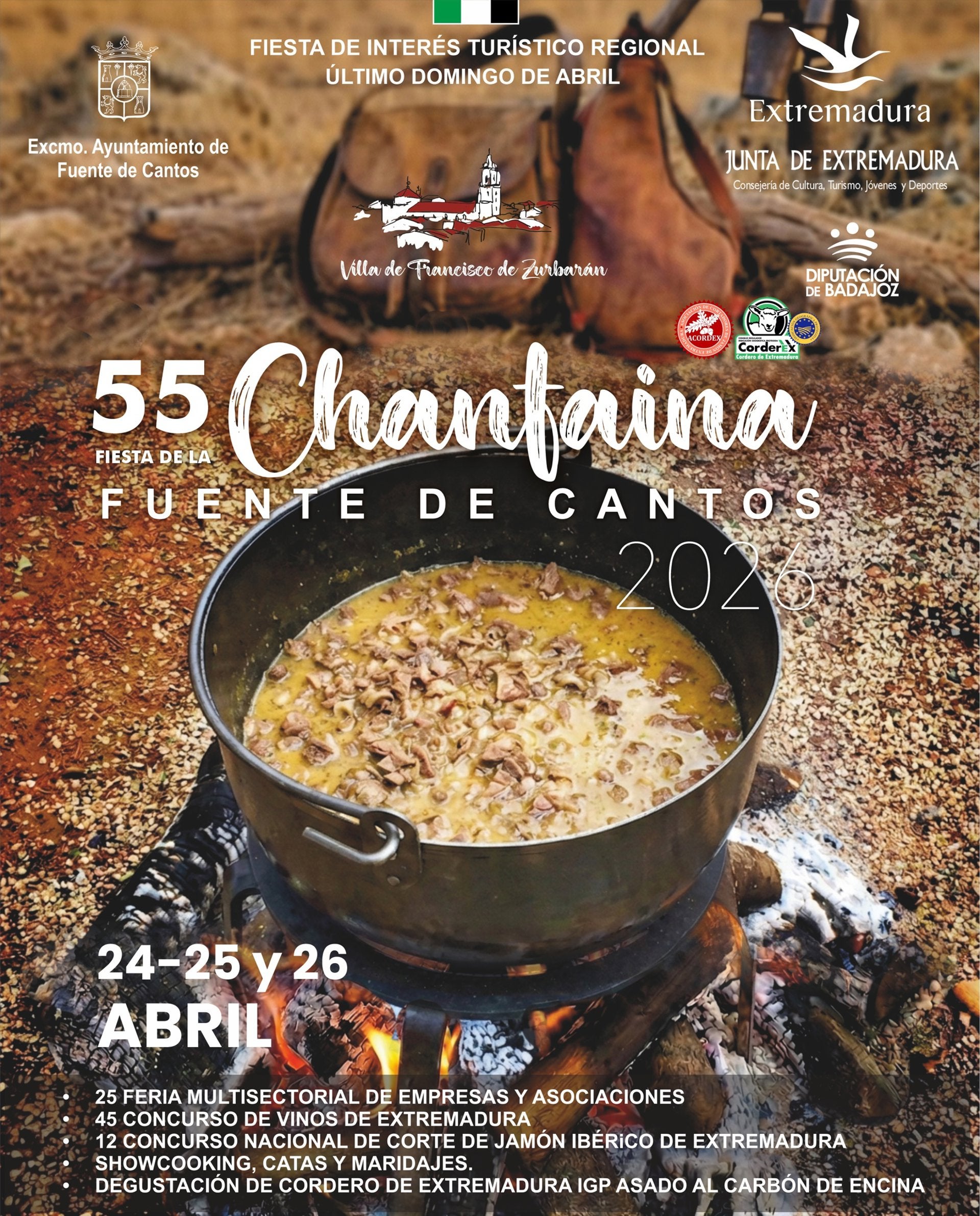 Fuente de Cantos celebra del 24 al 26 de abril su Fiesta de la Chanfaina con récord de participación Fuente de Cantos celebra del 24 al 26 de abril su Fiesta de la Chanfaina con récord de participación