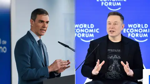 Montaje de Pedro Sánchez, presidente del Gobierno, (i) y el multimillonario Elon Musk. Montaje de Pedro Sánchez, presidente del Gobierno, (i) y el multimillonario Elon Musk.