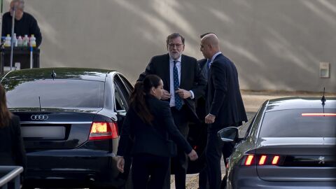 El expresidente del Gobierno, Mariano Rajoy, a su llegada a la Audiencia Nacional.