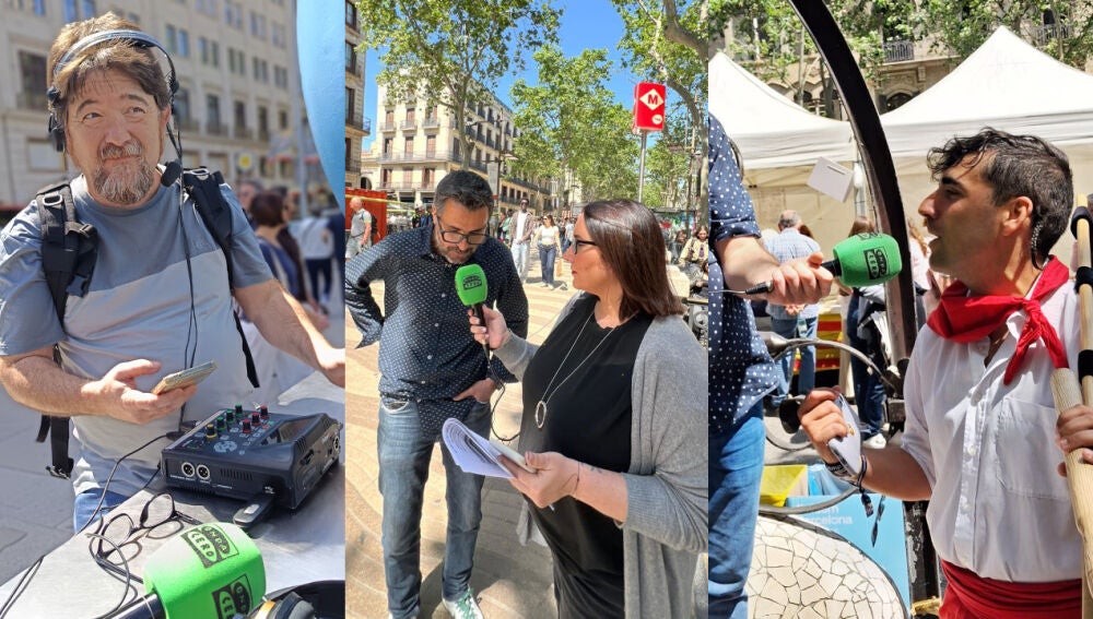 En Robert Tatay, en Víctor Lozano amb la Miriam Franch i l'Adrià, un dels convidats inesperats del programa especial de 'La Ciutat' amb motiu de Sant Jordi