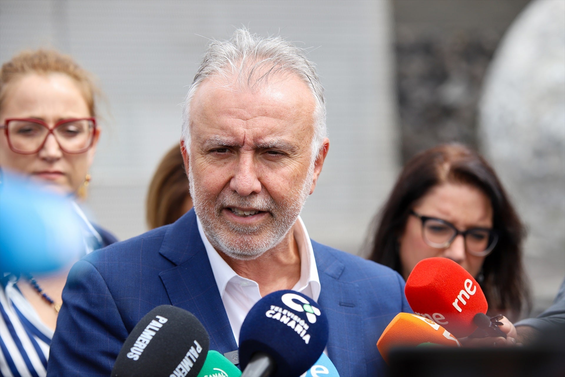 Ángel Víctor Torres, ofrece declaraciones a la prensa tras presidir el Consejo Territorial de la Memoria, a 24 de abril de 2026, en La Palma, Canarias (España). Ángel Víctor Torres, ofrece declaraciones a la prensa tras presidir el Consejo Territorial de la Memoria, a 24 de abril de 2026, en La Palma, Canarias (España).