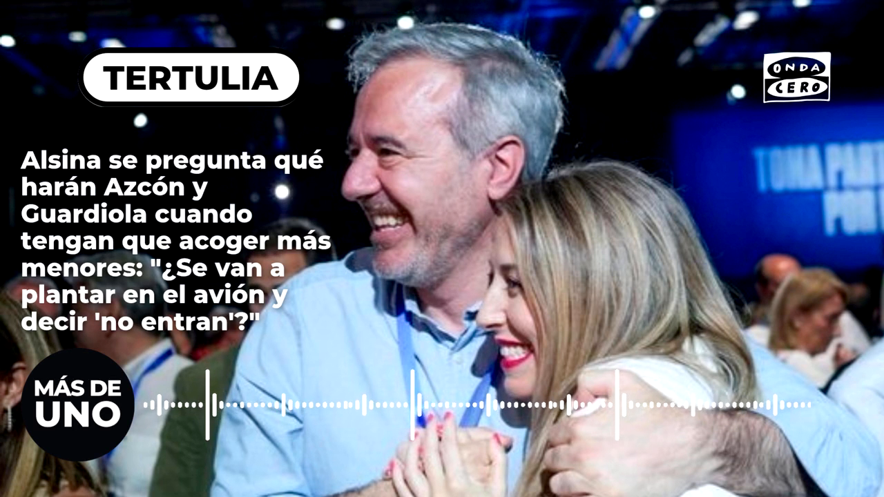 Alsina se pregunta qué harán Azcón y Guardiola cuando tengan que acoger más menores: "¿Se van a plantar en el avión y decir 'no entran'?" Alsina se pregunta qué harán Azcón y Guardiola cuando tengan que acoger más menores: "¿Se van a plantar en el avión y decir 'no entran'?"