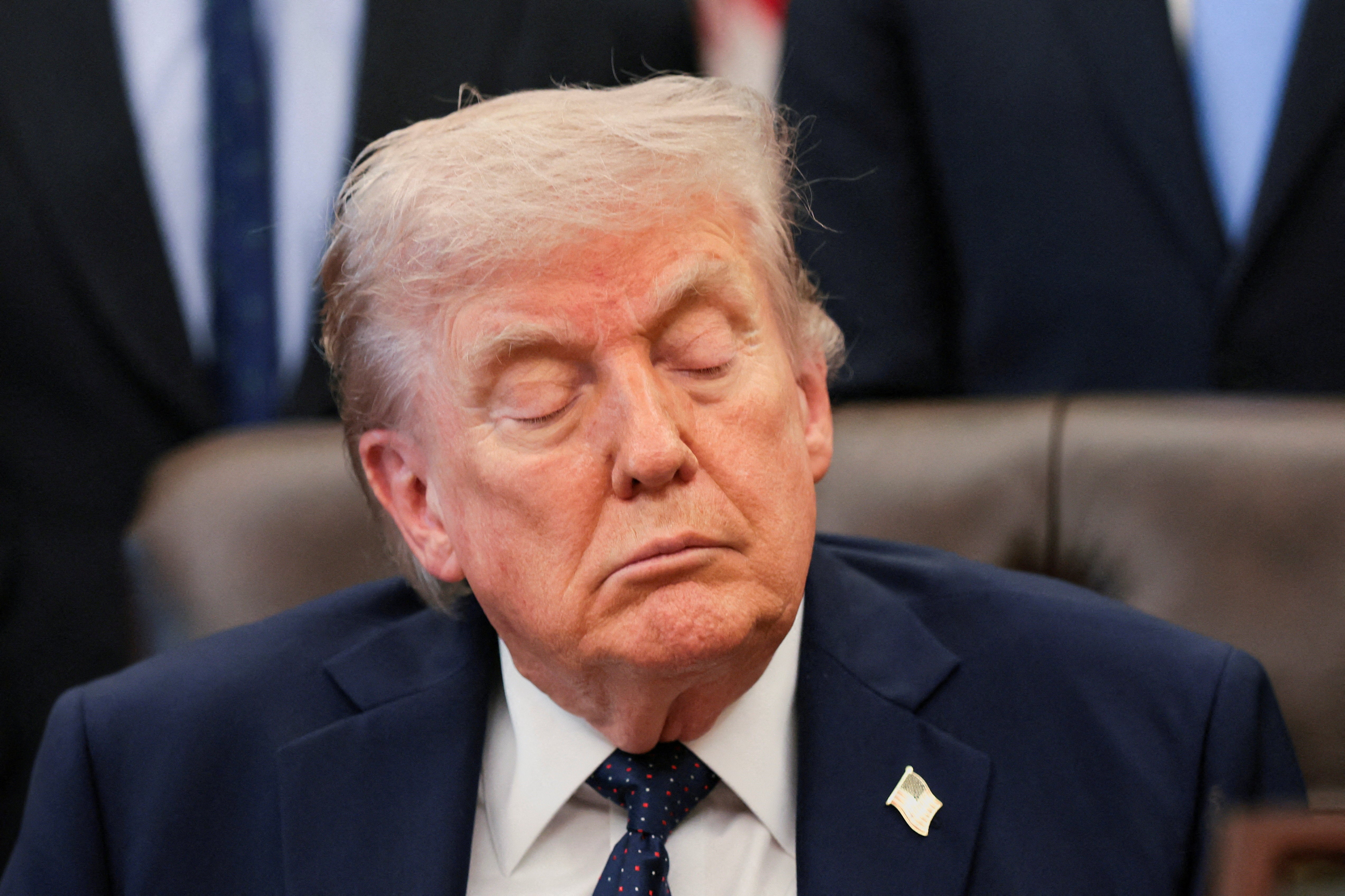 Imagen de Trump, ayer 23 de abril de 2026, donde "parece" quedarse dormido. Imagen de Trump, ayer 23 de abril de 2026, donde "parece" quedarse dormido.