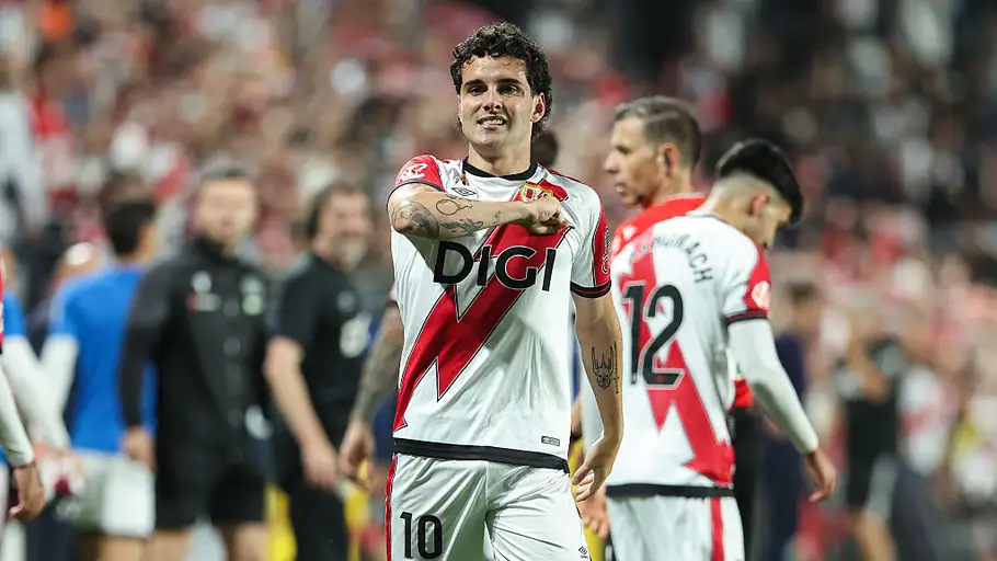 Sergio Camello celebra el gol de la victoria en el Rayo - Espanyol Sergio Camello celebra el gol de la victoria en el Rayo - Espanyol