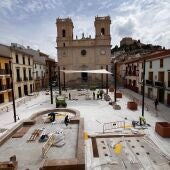 Plaça de Baix de Petrer durante su remodelación integral. 