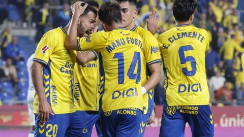 Celebraci&oacute;n de un gol de Las Palmas 