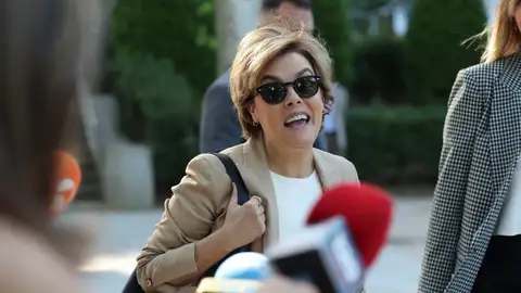 La exdirigente del PP Soraya Sáenz de Santamaría, a su llegada a la Audiencia Nacional. La exdirigente del PP Soraya Sáenz de Santamaría, a su llegada a la Audiencia Nacional.