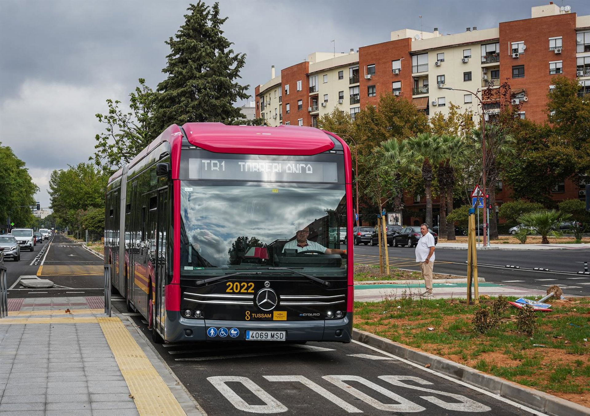 La línea de Tranvibús TB1 llega hasta el Prado de San Sebastián La línea de Tranvibús TB1 llega hasta el Prado de San Sebastián