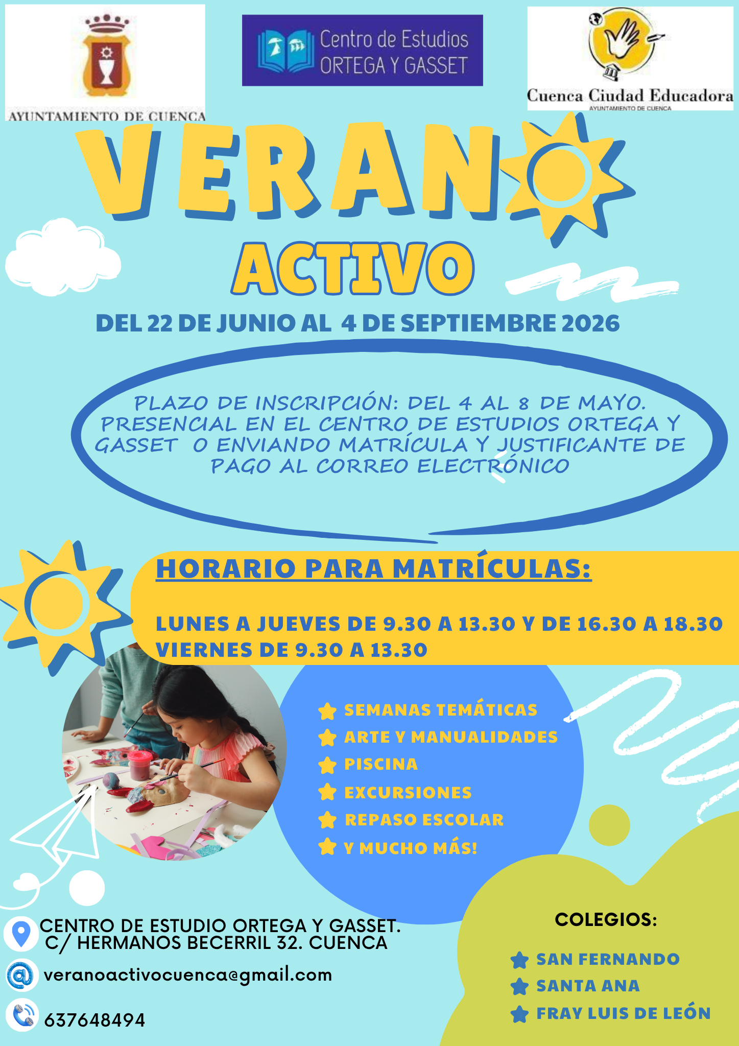 La Escuela de Verano Activo 2026 abre su inscripción el 4 de mayo con novedades en la matriculación digital La Escuela de Verano Activo 2026 abre su inscripción el 4 de mayo con novedades en la matriculación digital