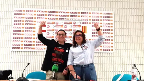 Eva Calleja de CCOO en L'Alacantí i Les Marines y Yolanda Díaz de UGT en Alicante Eva Calleja de CCOO en L'Alacantí i Les Marines y Yolanda Díaz de UGT en Alicante