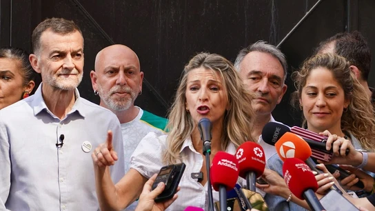 La vicepresidenta segunda del Gobierno, Yolanda Díaz, durante la manifestación en Málaga por el 1 de mayo La vicepresidenta segunda del Gobierno, Yolanda Díaz, durante la manifestación en Málaga por el 1 de mayo