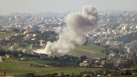 Imagen de los bombardeos israel&iacute;es en el sur del L&iacute;bano. 