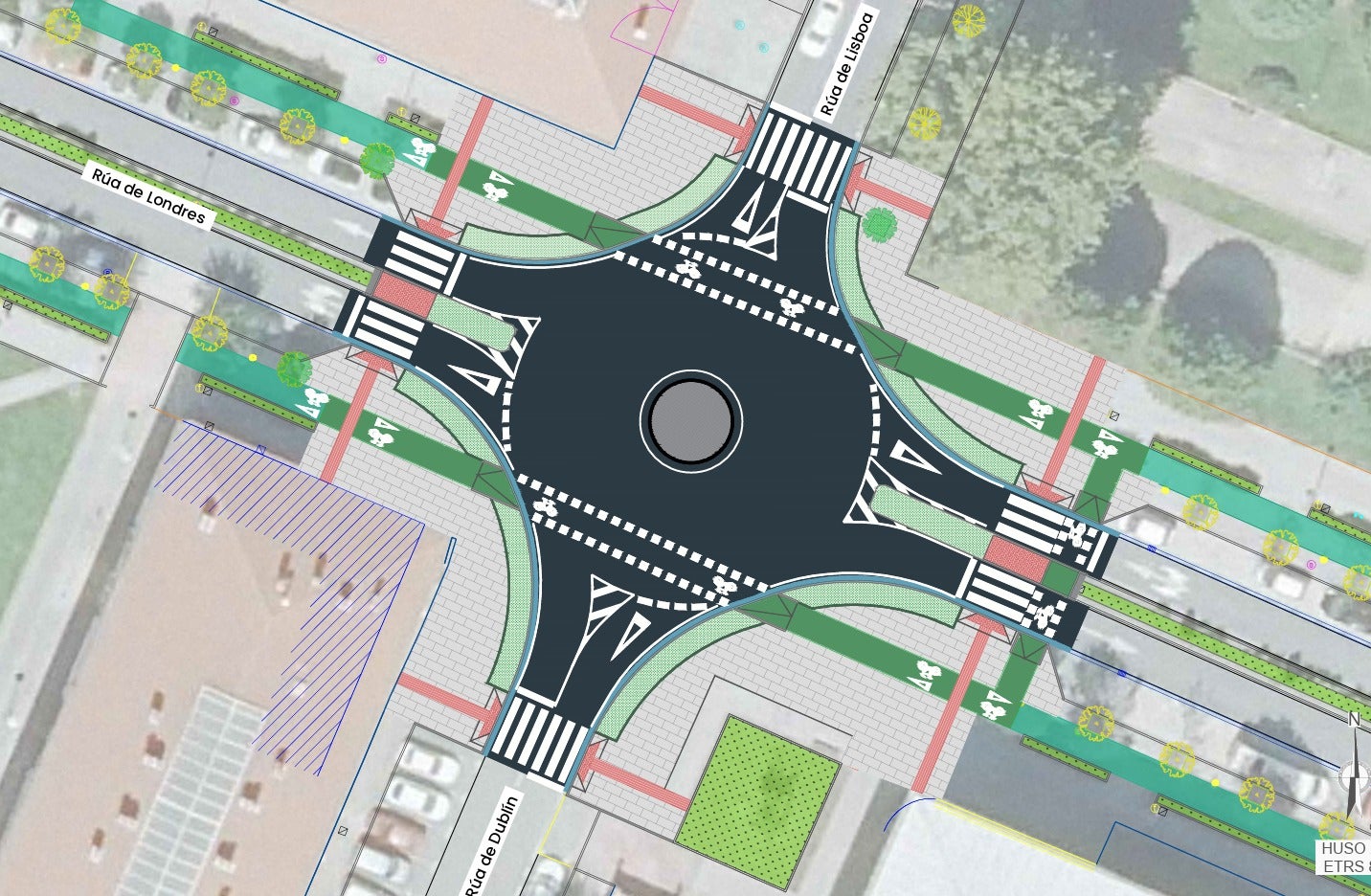 El gobierno compostelano aprueba el proyecto para crear una glorieta en la intersección de las calles de Londres, Lisboa y Dublín, en las Fontiñas El gobierno compostelano aprueba el proyecto para crear una glorieta en la intersección de las calles de Londres, Lisboa y Dublín, en las Fontiñas
