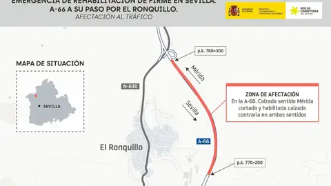 Transportes inicia las obras de rehabilitación y mejora de la A-66, a su paso por El Ronquillo Transportes inicia las obras de rehabilitación y mejora de la A-66, a su paso por El Ronquillo
