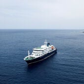Imagen del crucero del hantavirus en su camino a Canarias.