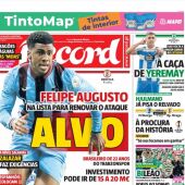 Portada de Record, con renovado interés de Sporting de Lisboa por Yeremay