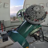 Cámara Cosmos-6k instalada en el foco del telescopio de 1,23 metros de Calar Alto, en Gérgal (Almería). Cámara Cosmos-6k instalada en el foco del telescopio de 1,23 metros de Calar Alto, en Gérgal (Almería).