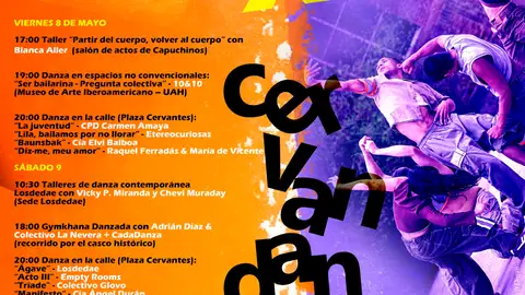Este viernes arranca la décima edición de Cervandantes, el Festival de Danza Contemporánea en Espacios no Convencionales de Alcalá de Henares Cartel de la X edición de Cervandantes