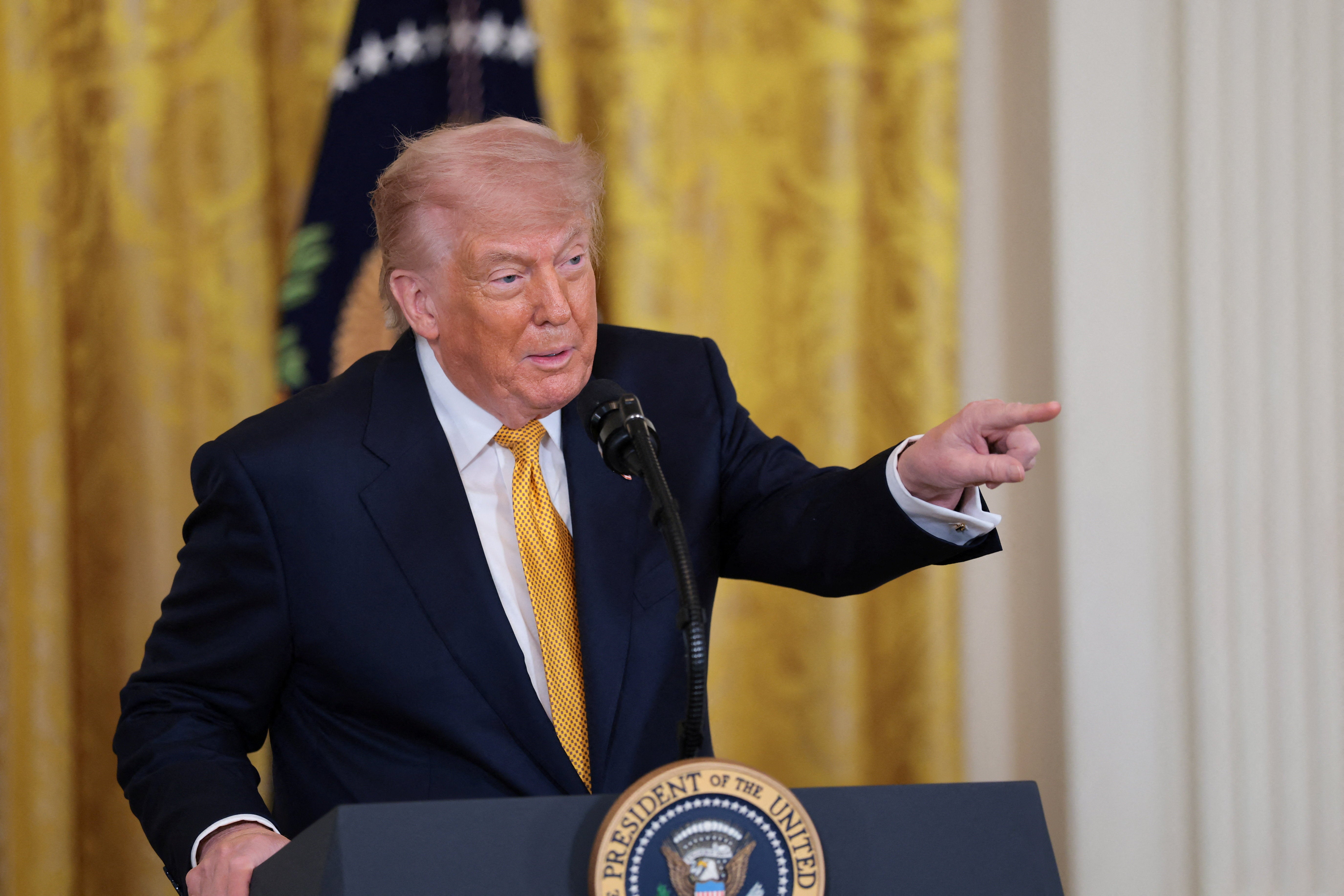 Imagen del presidente de Estados Unidos, Donald Trump, atendiendo a los medios en una rueda de prensa Imagen del presidente de Estados Unidos, Donald Trump, atendiendo a los medios en una rueda de prensa