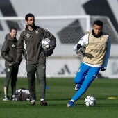 Mbappé y Arbeloa en un entrenamiento
