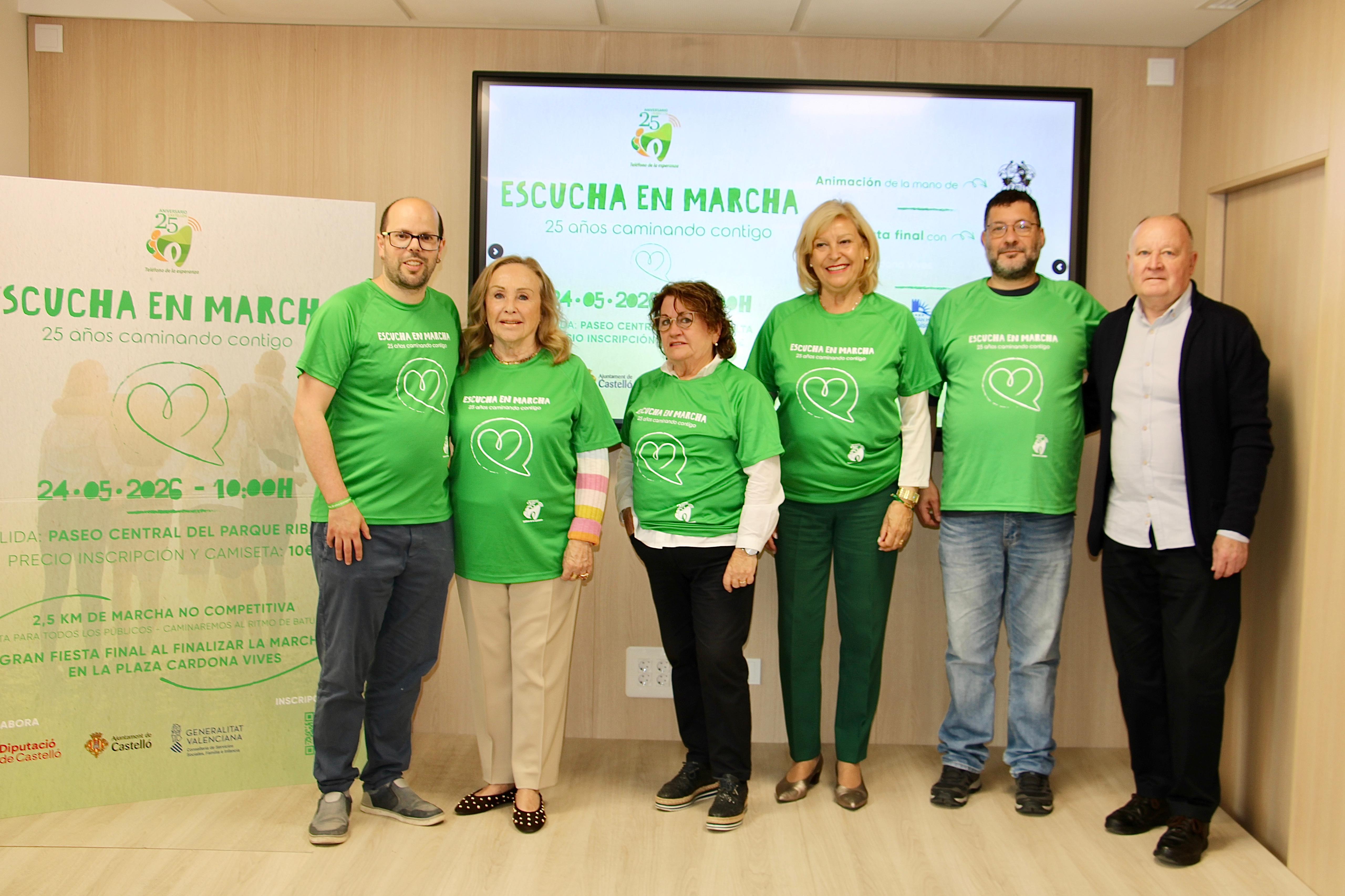 Castellón celebrará la caminata solidaria “Escucha en Marcha” por el 25 aniversario del Teléfono de la Esperanza Castellón celebrará la caminata solidaria “Escucha en Marcha” por el 25 aniversario del Teléfono de la Esperanza