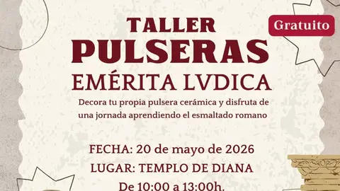 El Programa CRISOL organiza un taller gratuito de pulseras romanas con motivo de la XVI edición de Emerita Lvdica El Programa CRISOL organiza un taller gratuito de pulseras romanas con motivo de la XVI edición de Emerita Lvdica