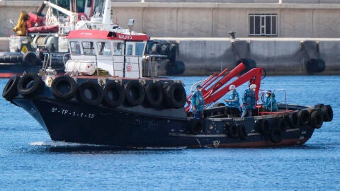 Un grupo de pasajeros del crucero MV Hondius desembarca en el puerto de Granadilla de Abona (Tenerife), en condiciones de seguridad sanitaria.