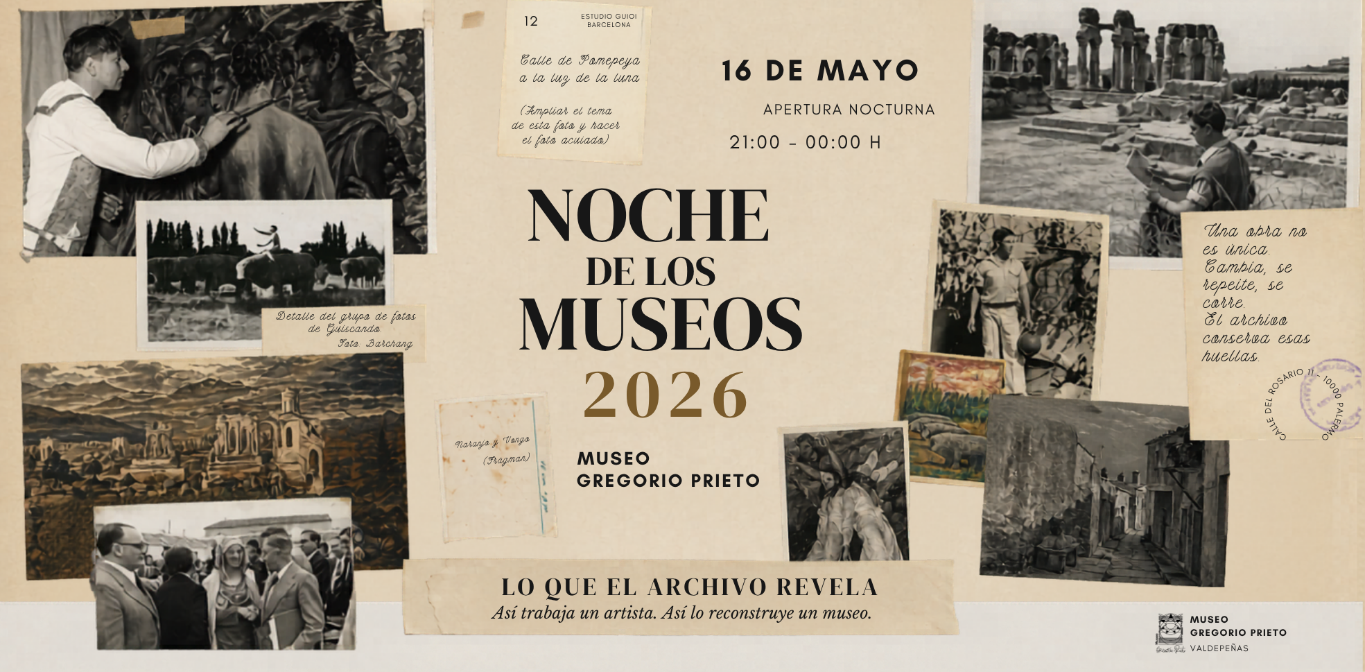 "Lo que el archivo revela", propuesta del Museo Gregorio Prieto de Valdepeñas para la Noche de los Museos "Lo que el archivo revela", propuesta del Museo Gregorio Prieto de Valdepeñas para la Noche de los Museos