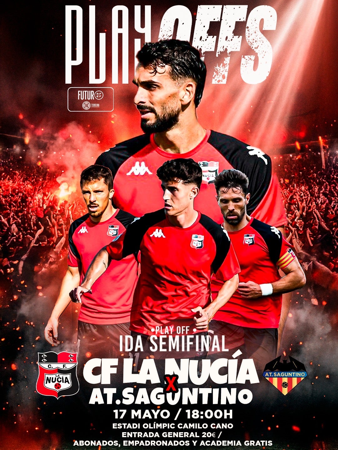 Empadronados y Academia tendrán entrada gratuita en el partido ante At. Saguntino Empadronados y Academia tendrán entrada gratuita en el partido ante At. Saguntino