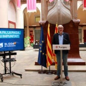Jordi Sendra, portaveu de Junts al consistori de Tarragona, presentant la proposta.