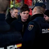 El activista Vito Quiles durante una concentración en Madrid. El activista Vito Quiles durante una concentración en Madrid.