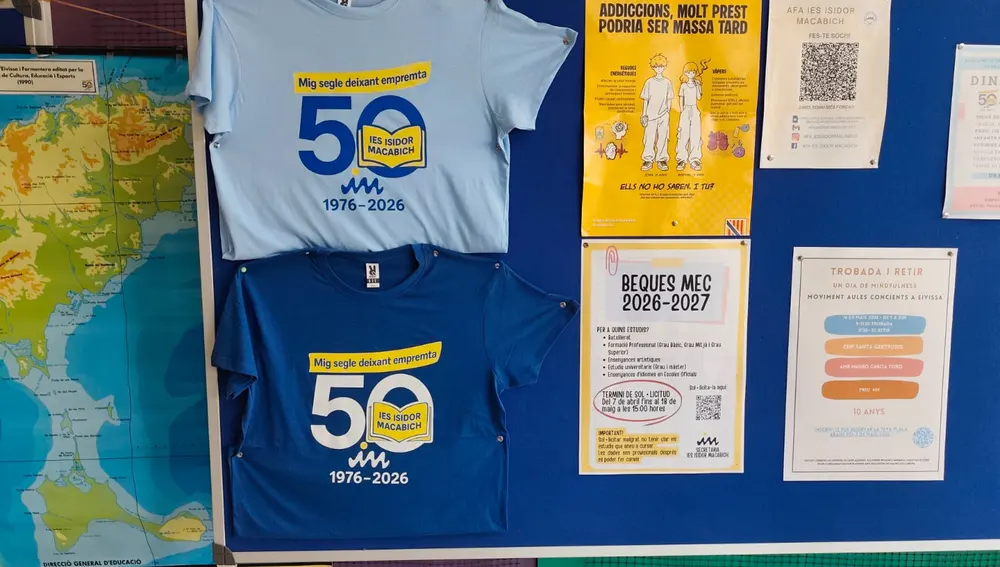 El Instituto ha elaborado una serie de camisetas con el logotipo del 50 aniversario El Instituto ha elaborado una serie de camisetas con el logotipo del 50 aniversario