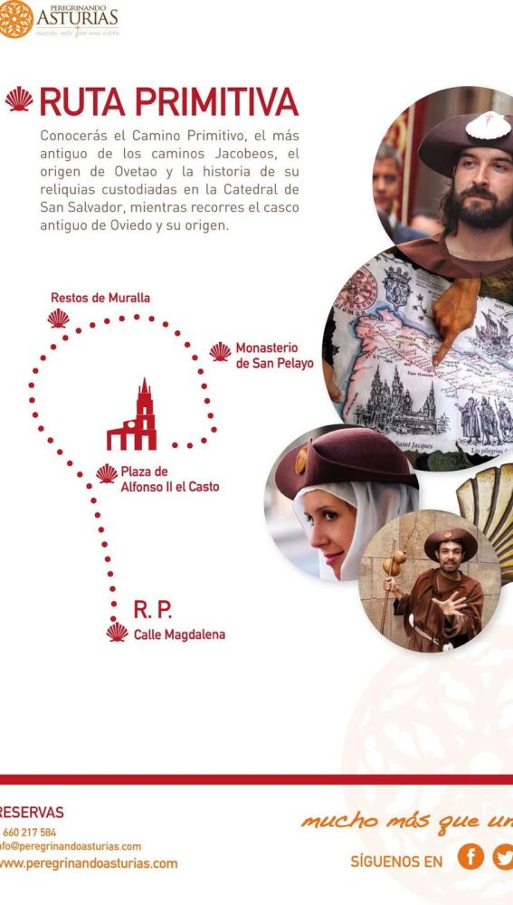 Cartel anunciador de las visitas teatralizadas al Camino Primitivo