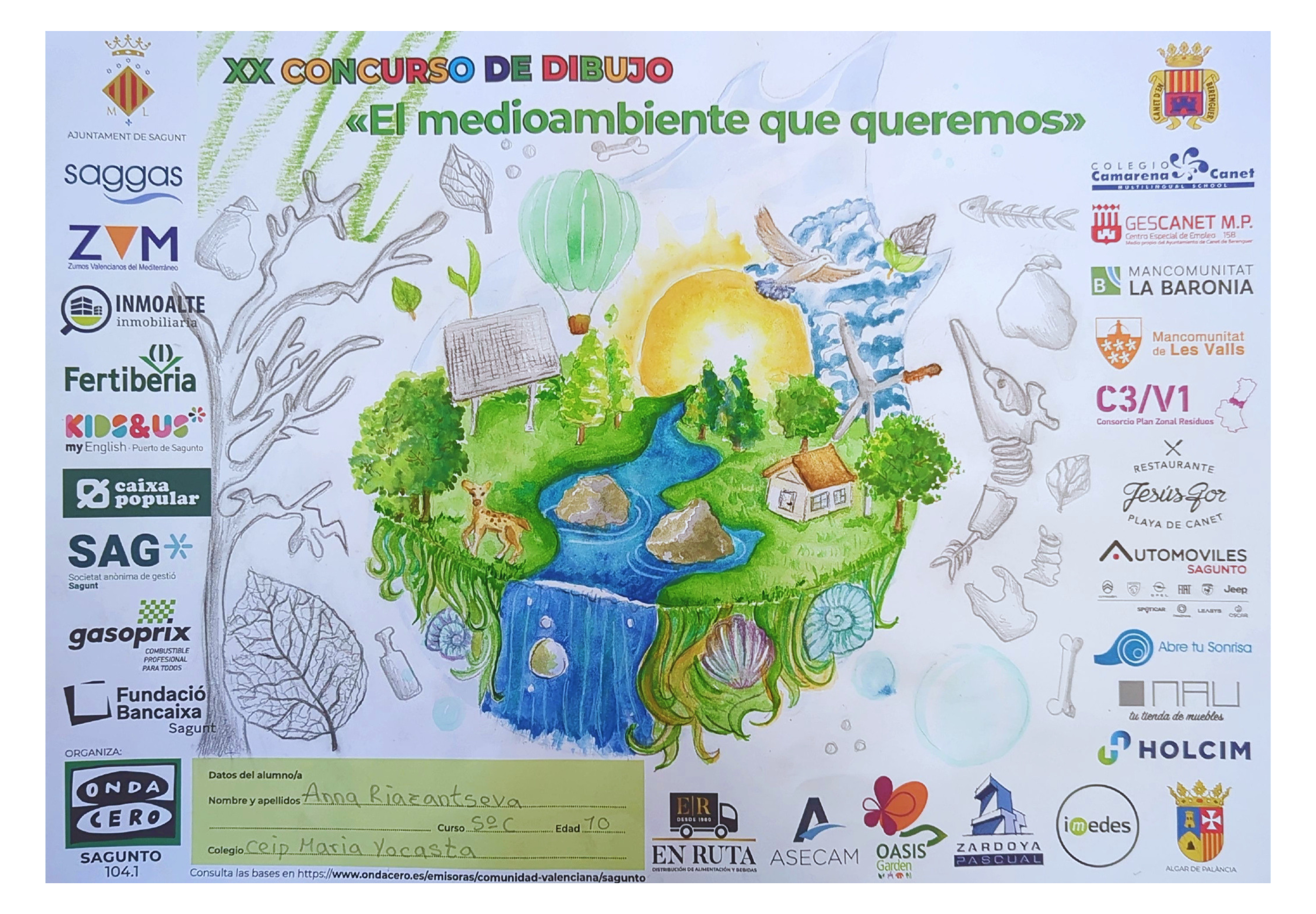 Más de 6.000 escolares participan en el XX Concurso de Dibujo de Onda Cero Sagunto 'El medio ambiente que queremos' Más de 6.000 escolares participan en el XX Concurso de Dibujo de Onda Cero Sagunto 'El medio ambiente que queremos'