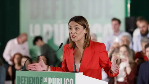 La cabeza de lista del PSOE-A por Granada, Olga Manzano, durante un acto público de apertura de campaña. La cabeza de lista del PSOE-A por Granada, Olga Manzano, durante un acto público de apertura de campaña.