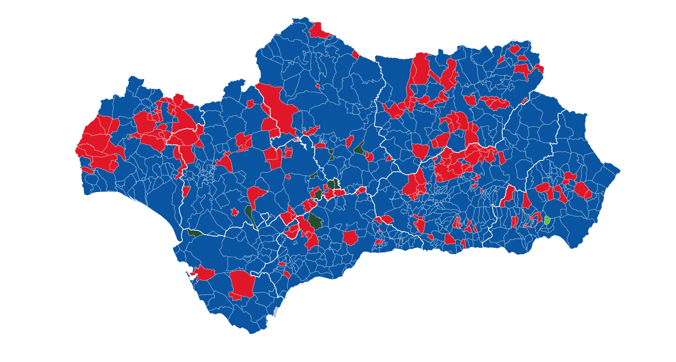 Resultados en Andalucía municipio a municipio Resultados en Andalucía municipio a municipio