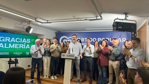 Declaraciones en la sede del PP de Almer&iacute;a tras conocer los resultados electorales