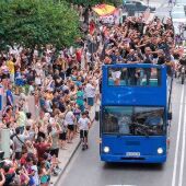 Rúa del Eldense tras el ascenso a Segunda en 2023.
