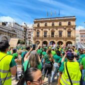 Protestas en la calle hoy en Castellón para dar soporte al séptimo día de huelga en Educación