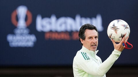 Unai Emery en la previa de la final de la Europa League 2026