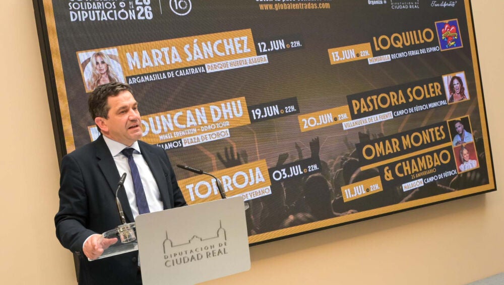 Valverde durante la presentación de los conciertos