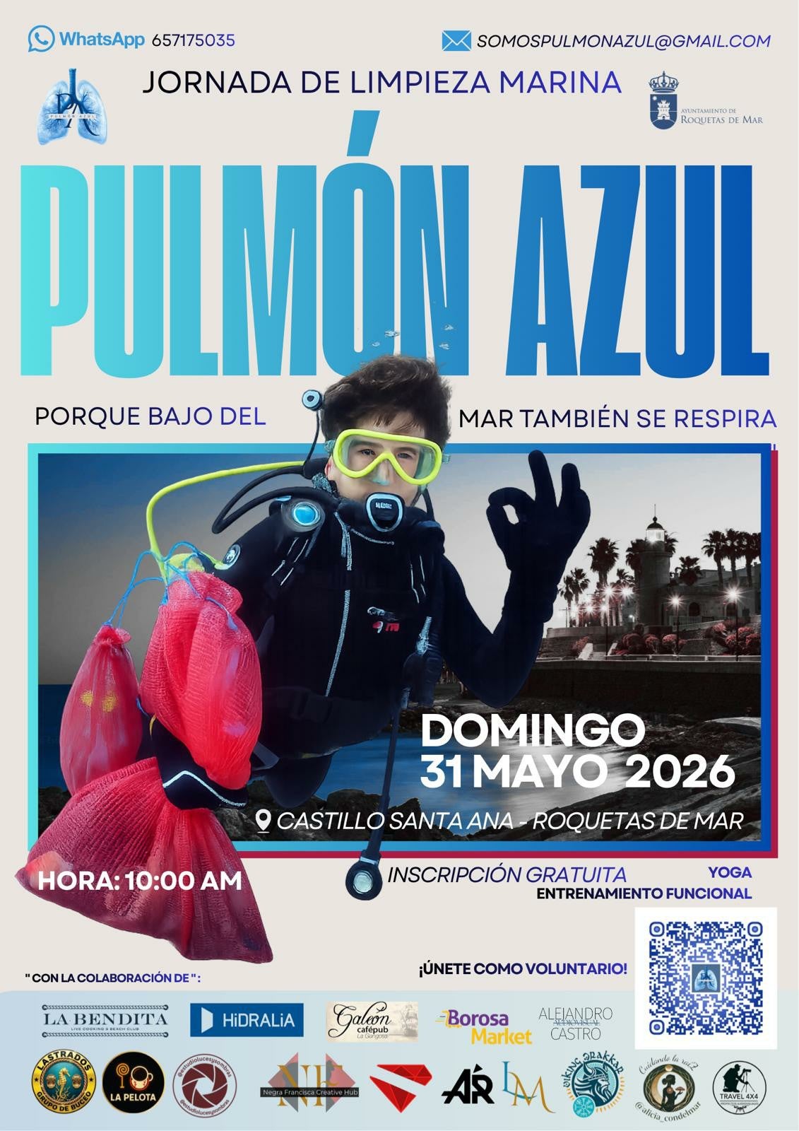 'Pulmón Azul': jornada de limpieza marina en Roquetas de Mar 'Pulmón Azul': jornada de limpieza marina en Roquetas de Mar