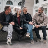 Elvira, Ricard y Ramón Morales con Carles Porta Elvira, Ricard y Ramón Morales con Carles Porta