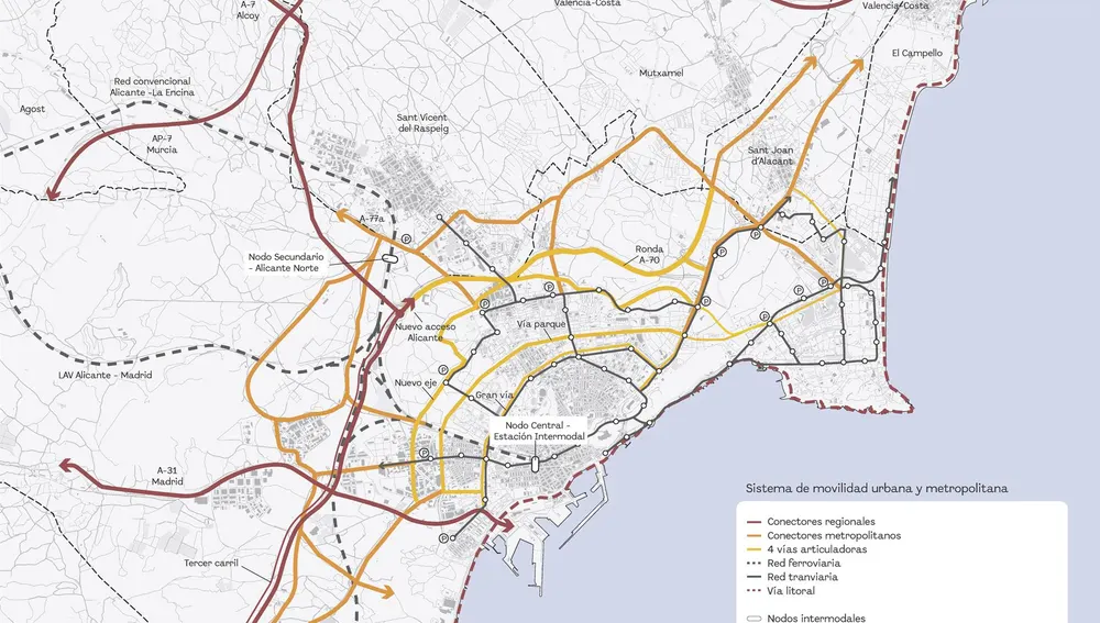 Plano de movilidad PGE de Alicante Plano de movilidad PGE de Alicante