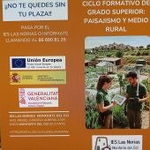 Ciclos formativos de Paisajismo-Medio Rural y Producción Agroecológica en Monforte del Cid