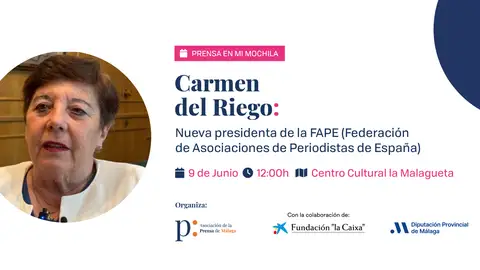 La periodista Carmen del Riego clausura el 9 de junio la VIII edición de Prensa en mi mochila Prensa